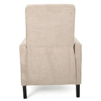 Fauteuil à dossier relevable minimaliste en lin naturel Roomfitters, conçu de manière ergonomique pour la détente et le soutien, naturel