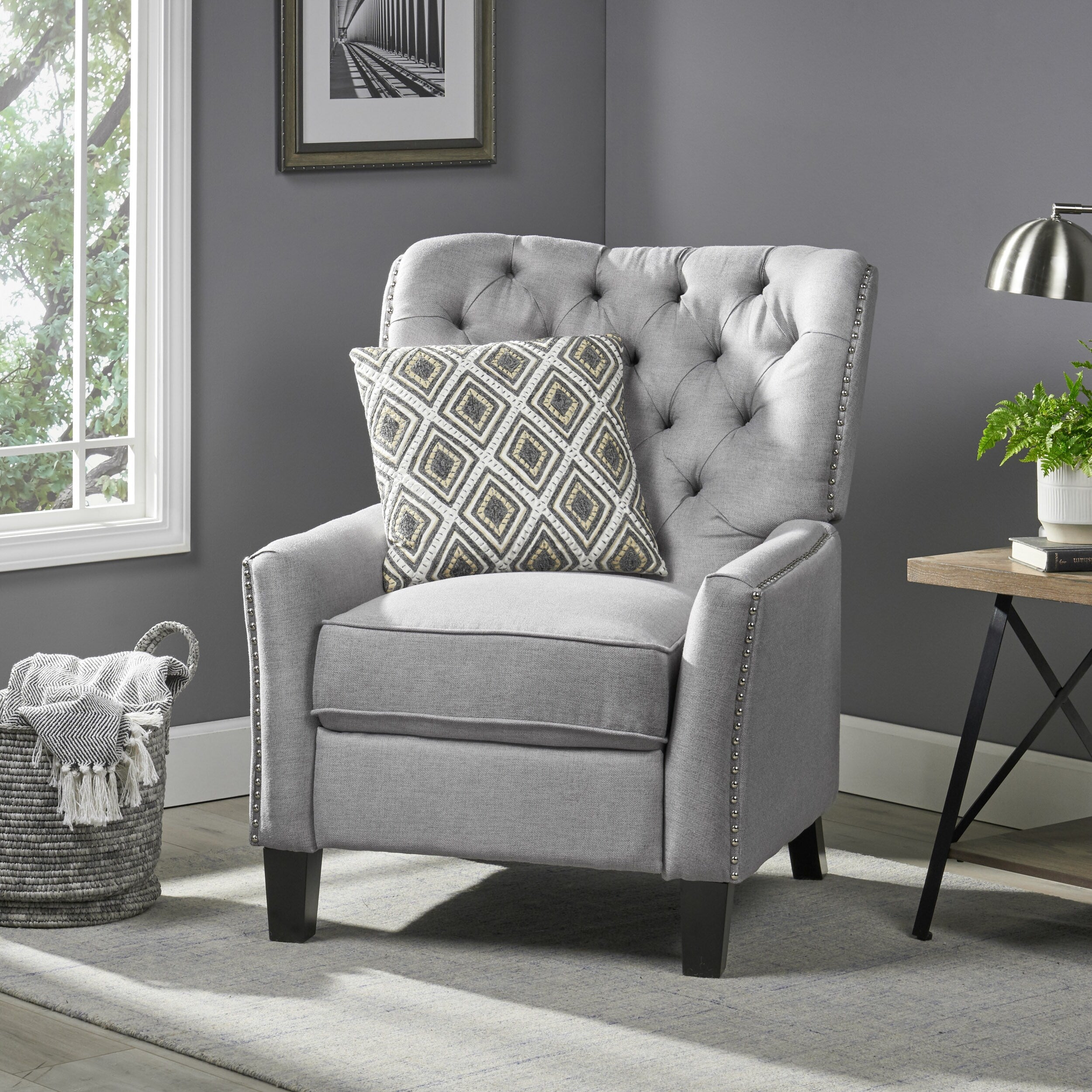 Fauteuil inclinable moderne en tissu Roomfitters, fauteuil de salon confortable pour salon et chambre à coucher