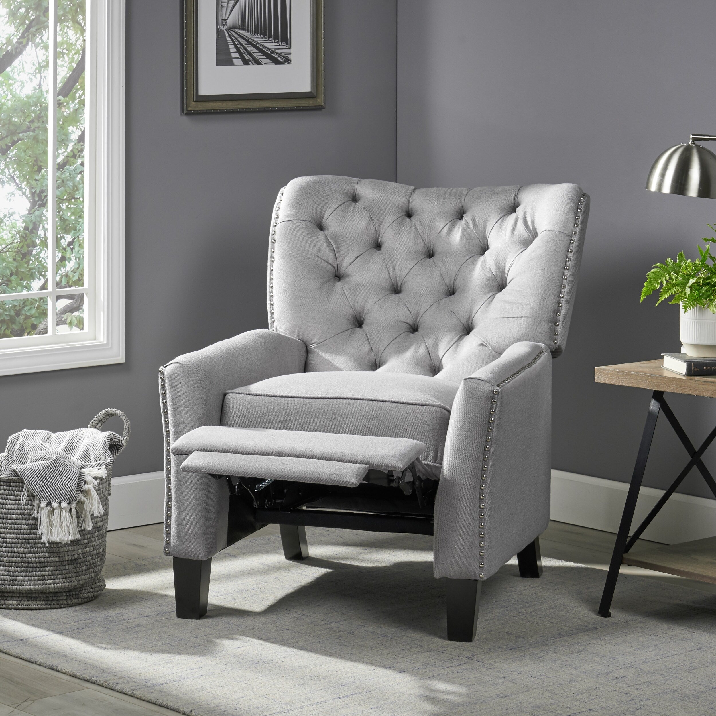 Fauteuil inclinable moderne en tissu Roomfitters, fauteuil de salon confortable pour salon et chambre à coucher