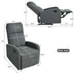 Fauteuil inclinable manuel moderne Roomfitters, fauteuil de cinéma maison, inclinable et réglable pour salon, anthracite