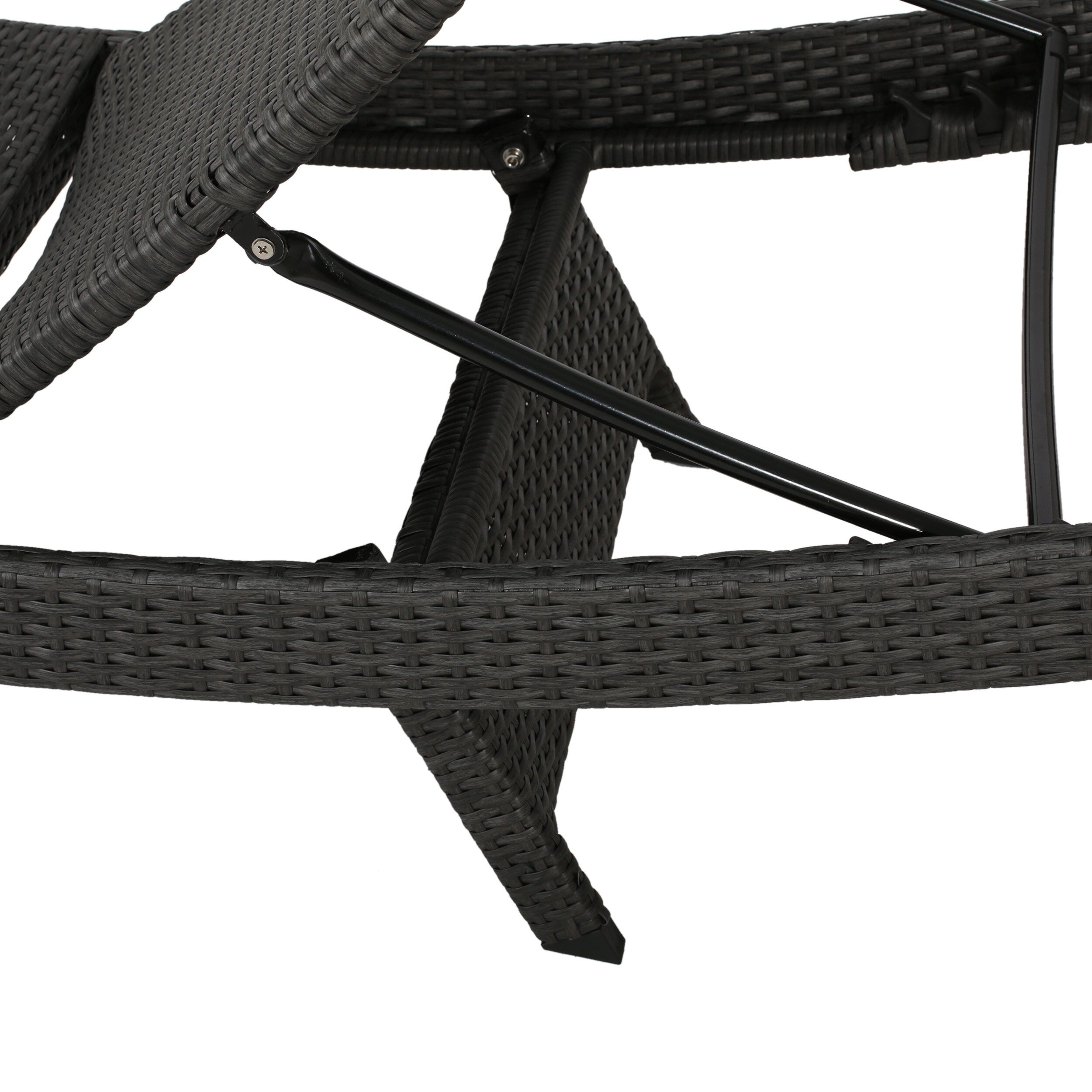 Ensemble de chaises longues d'extérieur en osier Roomfitters, chaises longues inclinables réglables, rotin résistant aux intempéries