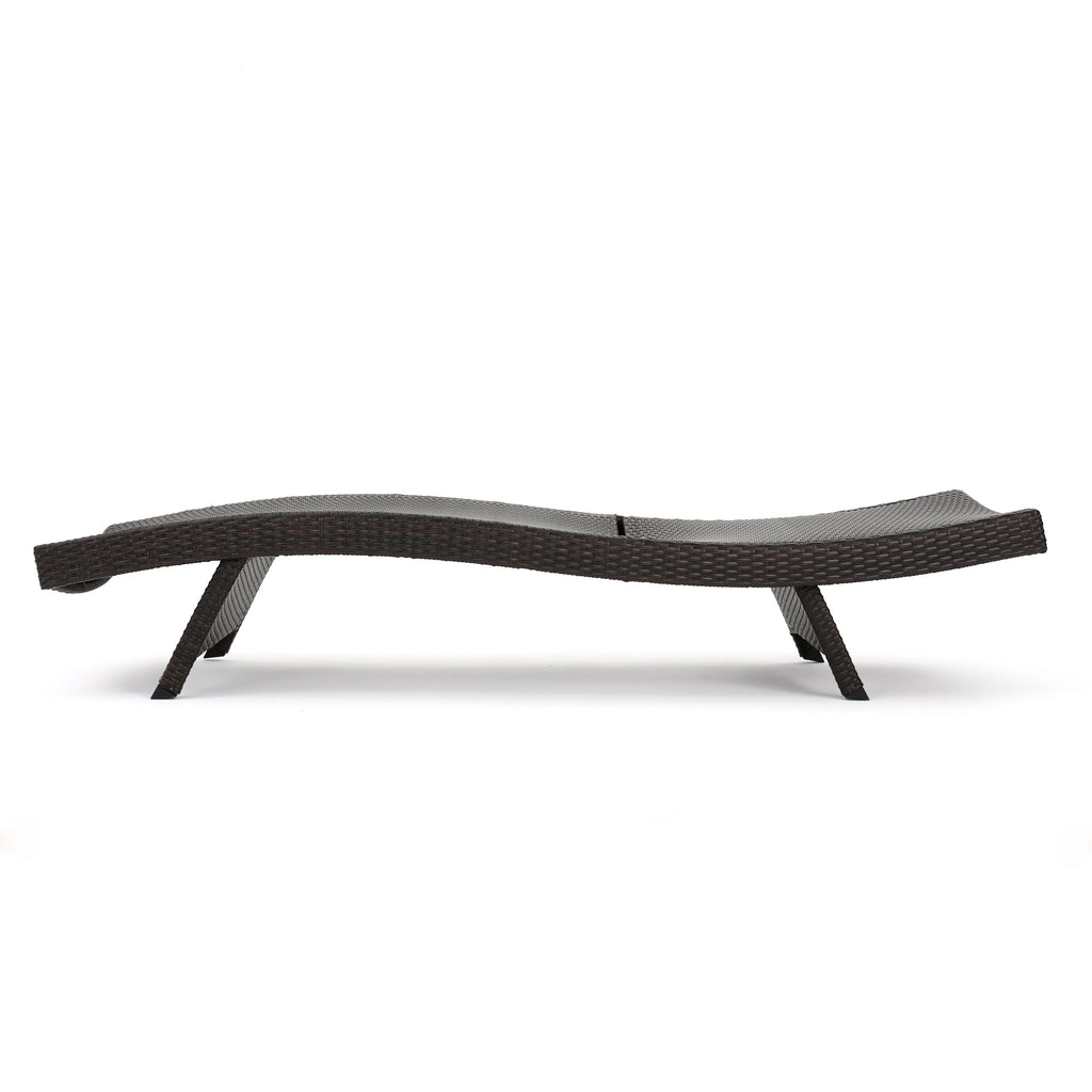 Ensemble de chaises longues d'extérieur en osier Roomfitters, chaises longues inclinables réglables, rotin résistant aux intempéries