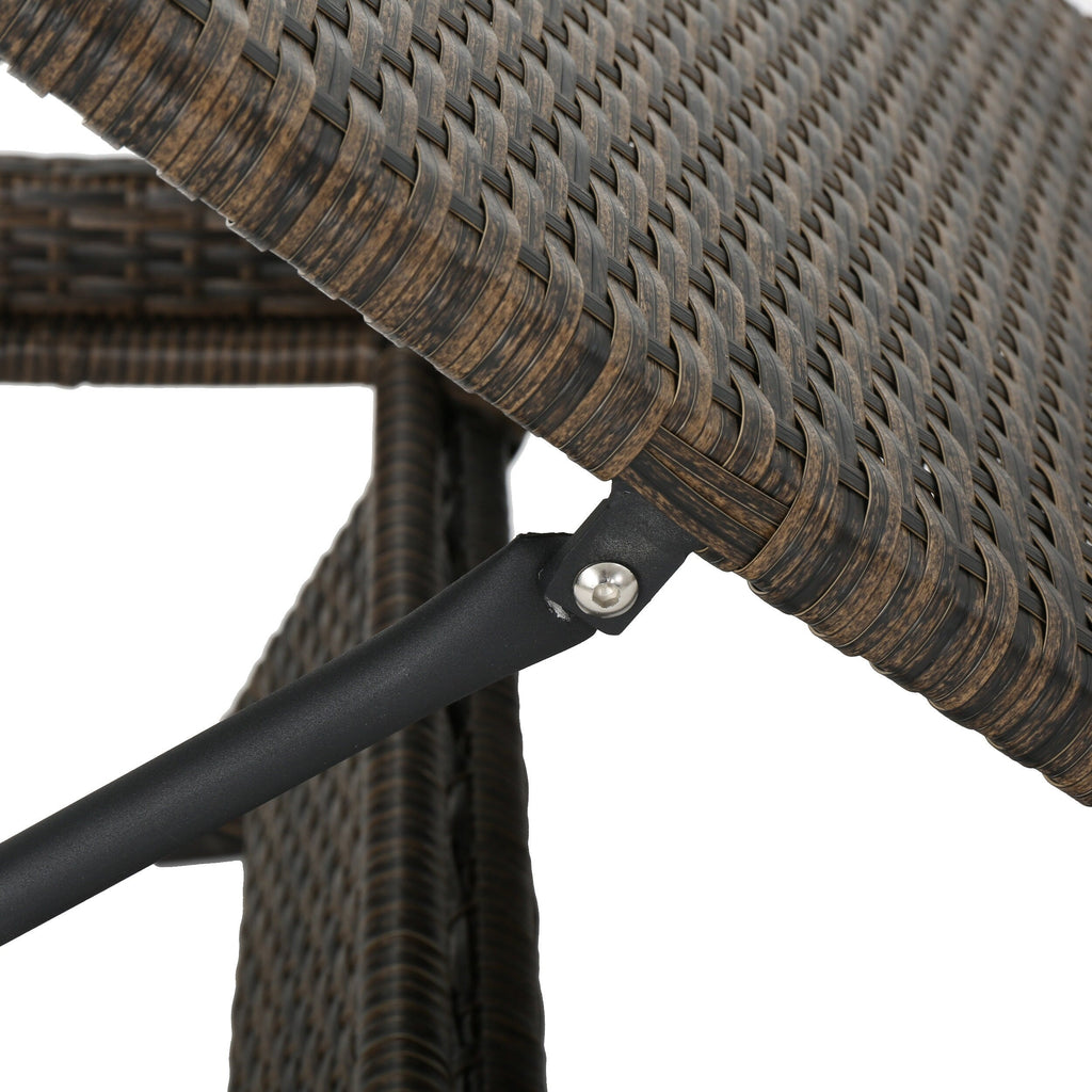 Ensemble de chaises longues d'extérieur en osier Roomfitters, chaises longues inclinables réglables, rotin résistant aux intempéries