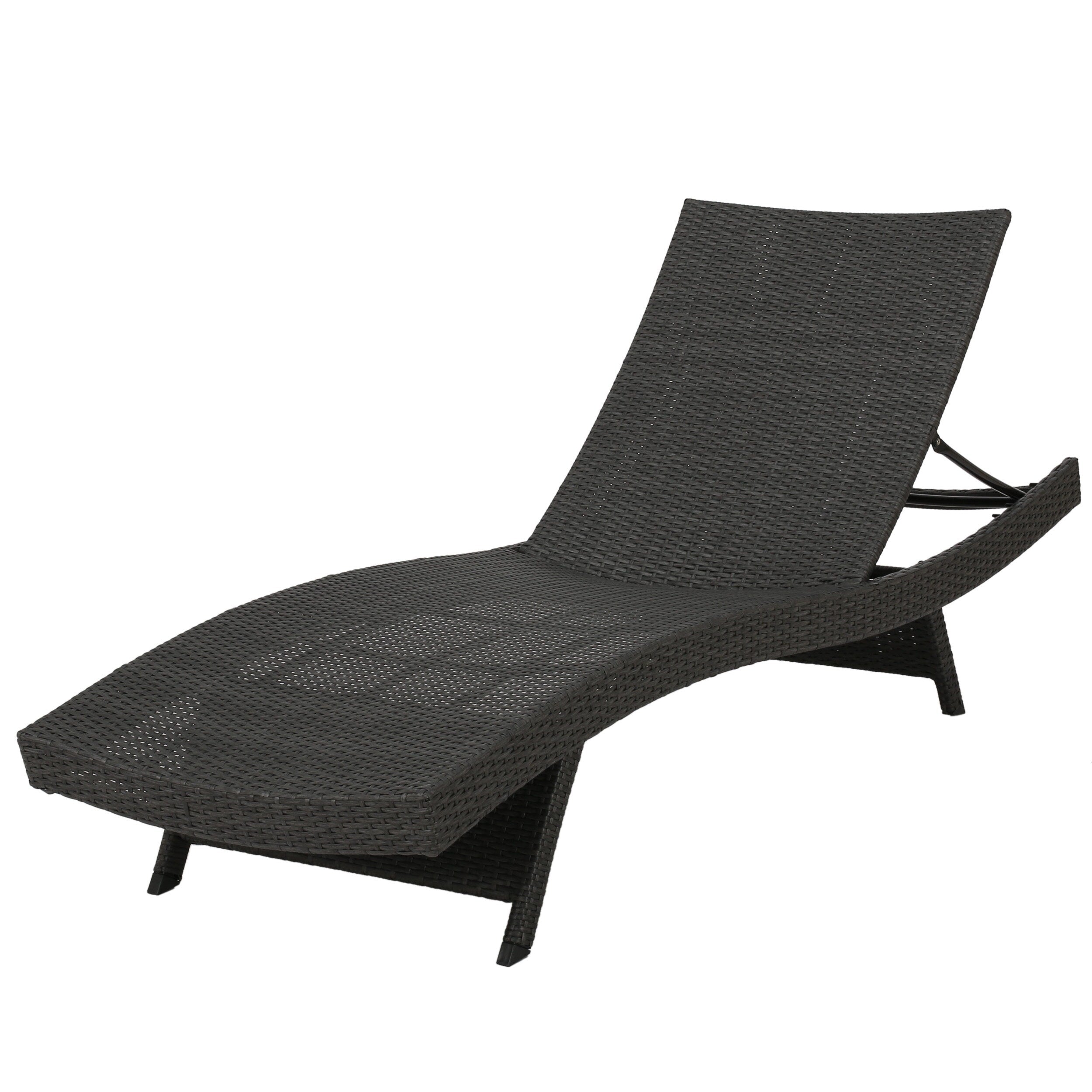 Ensemble de chaises longues d'extérieur en osier Roomfitters, chaises longues inclinables réglables, rotin résistant aux intempéries