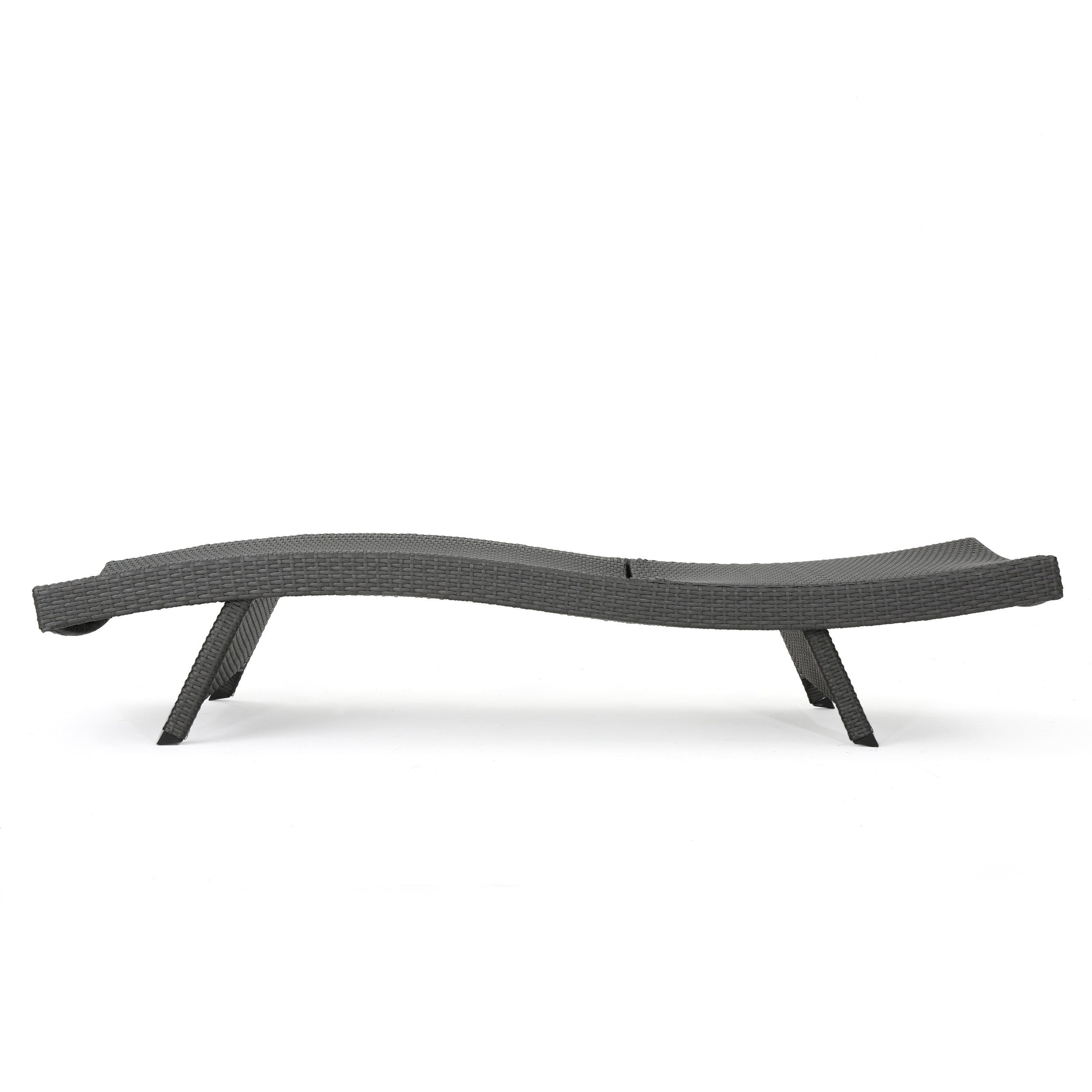 Ensemble de chaises longues d'extérieur en osier Roomfitters, chaises longues inclinables réglables, rotin résistant aux intempéries