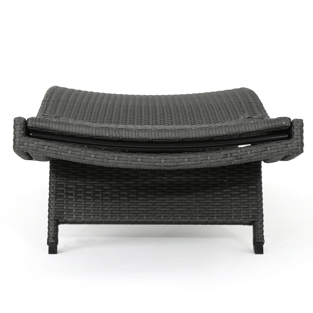 Ensemble de chaises longues d'extérieur en osier Roomfitters, chaises longues inclinables réglables, rotin résistant aux intempéries