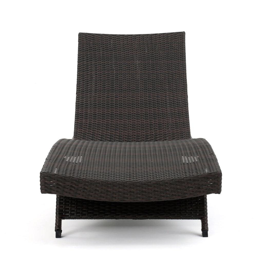 Ensemble de chaises longues d'extérieur en osier Roomfitters, chaises longues inclinables réglables, rotin résistant aux intempéries