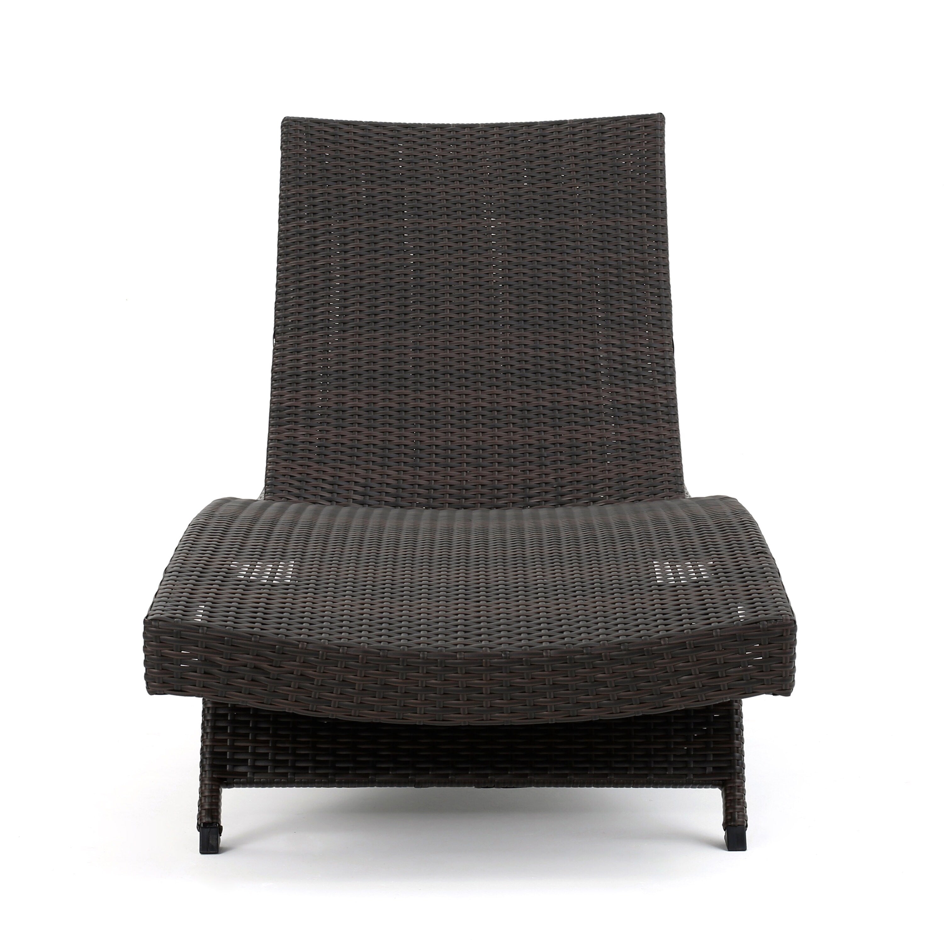 Ensemble de chaises longues d'extérieur en osier Roomfitters, chaises longues inclinables réglables, rotin résistant aux intempéries