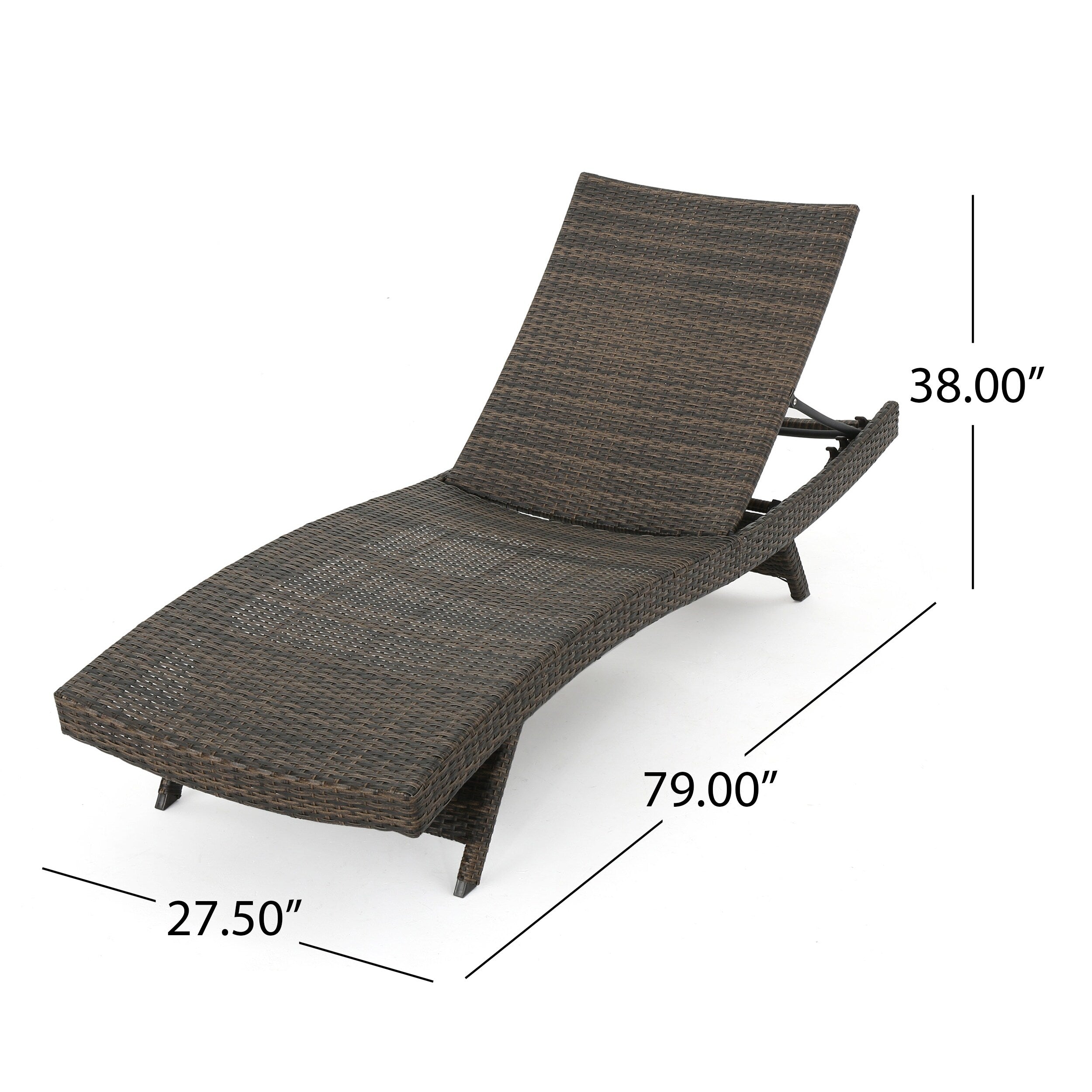 Ensemble de chaises longues d'extérieur en osier Roomfitters, chaises longues inclinables réglables, rotin résistant aux intempéries