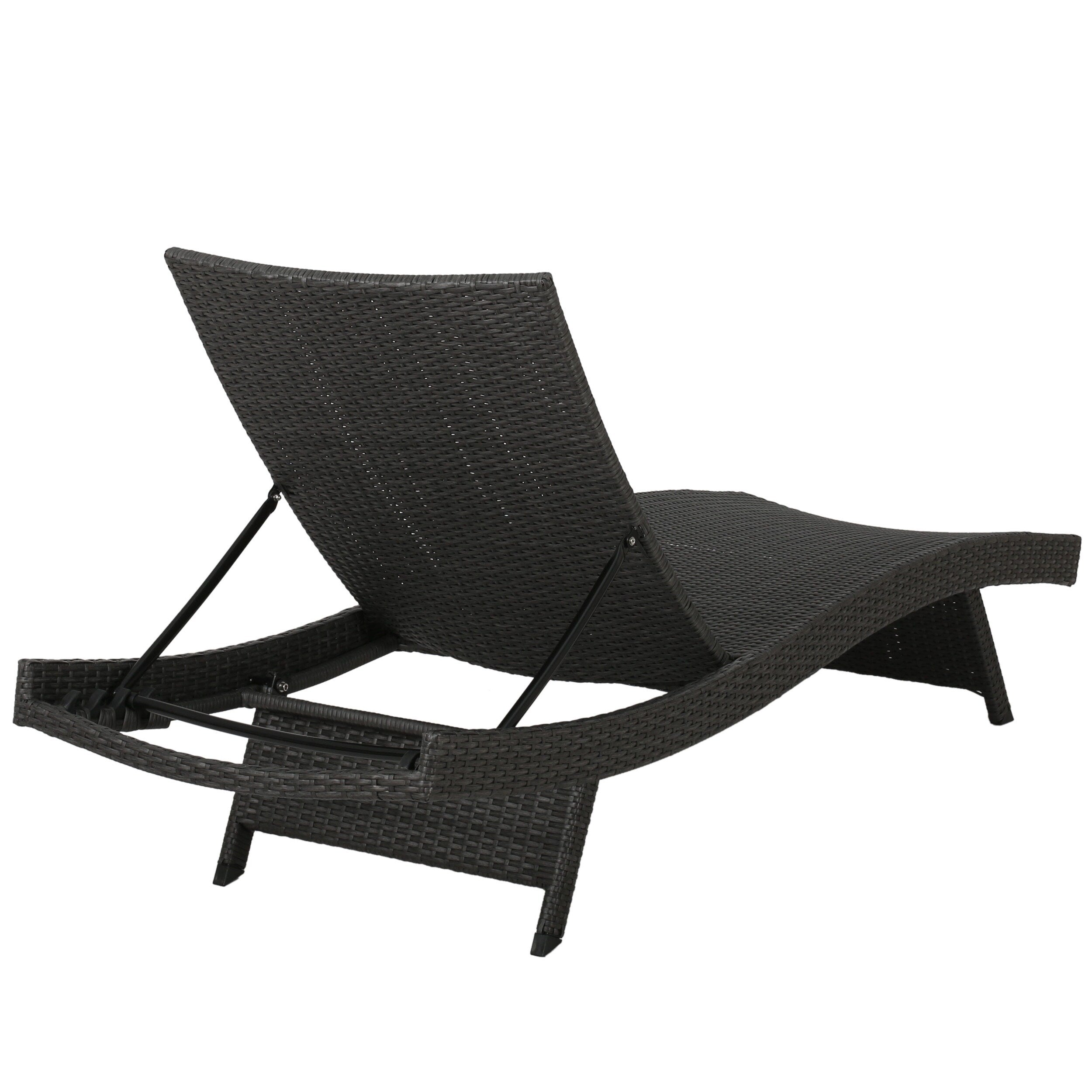 Ensemble de chaises longues d'extérieur en osier Roomfitters, chaises longues inclinables réglables, rotin résistant aux intempéries