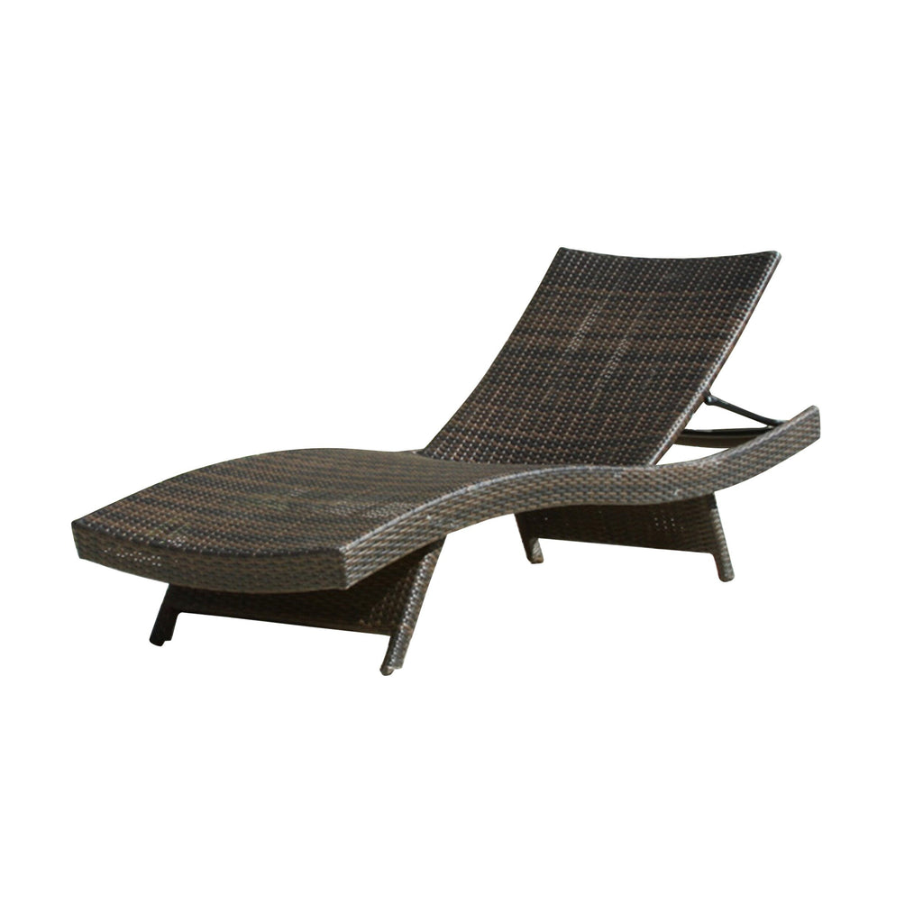 Ensemble de chaises longues d'extérieur en osier Roomfitters, chaises longues inclinables réglables, rotin résistant aux intempéries