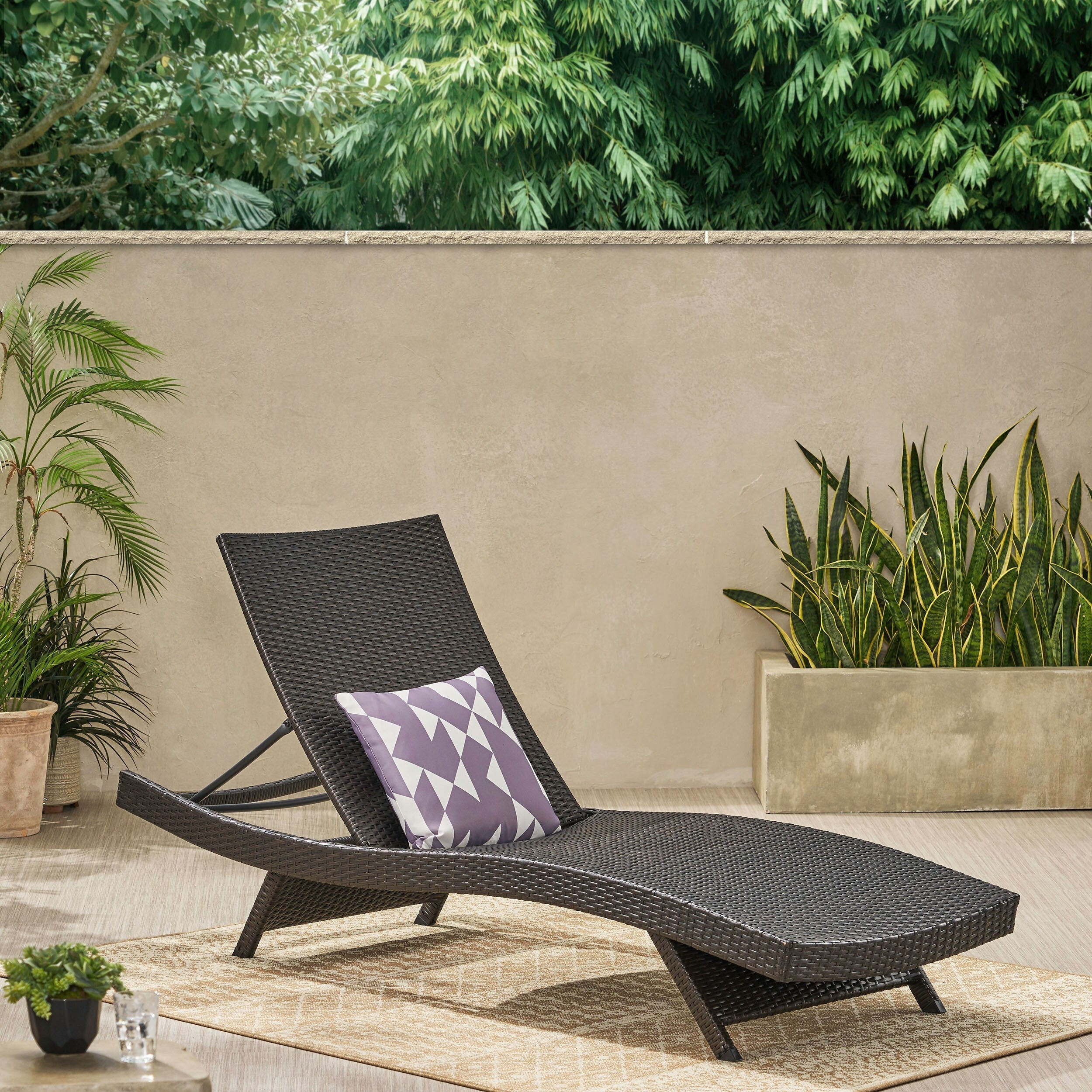 Ensemble de chaises longues d'extérieur en osier Roomfitters, chaises longues inclinables réglables, rotin résistant aux intempéries