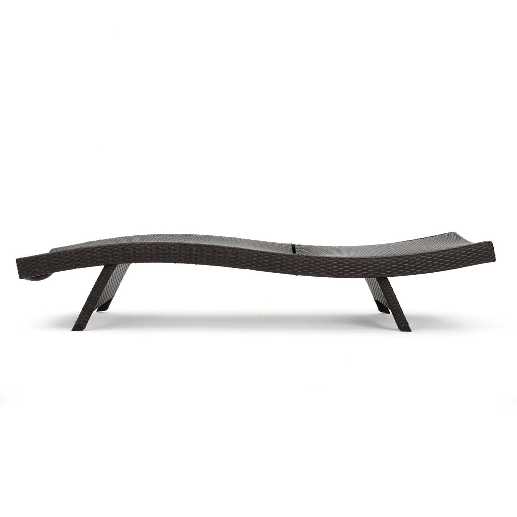 Ensemble de chaises longues d'extérieur en osier Roomfitters, chaises longues inclinables réglables, rotin résistant aux intempéries