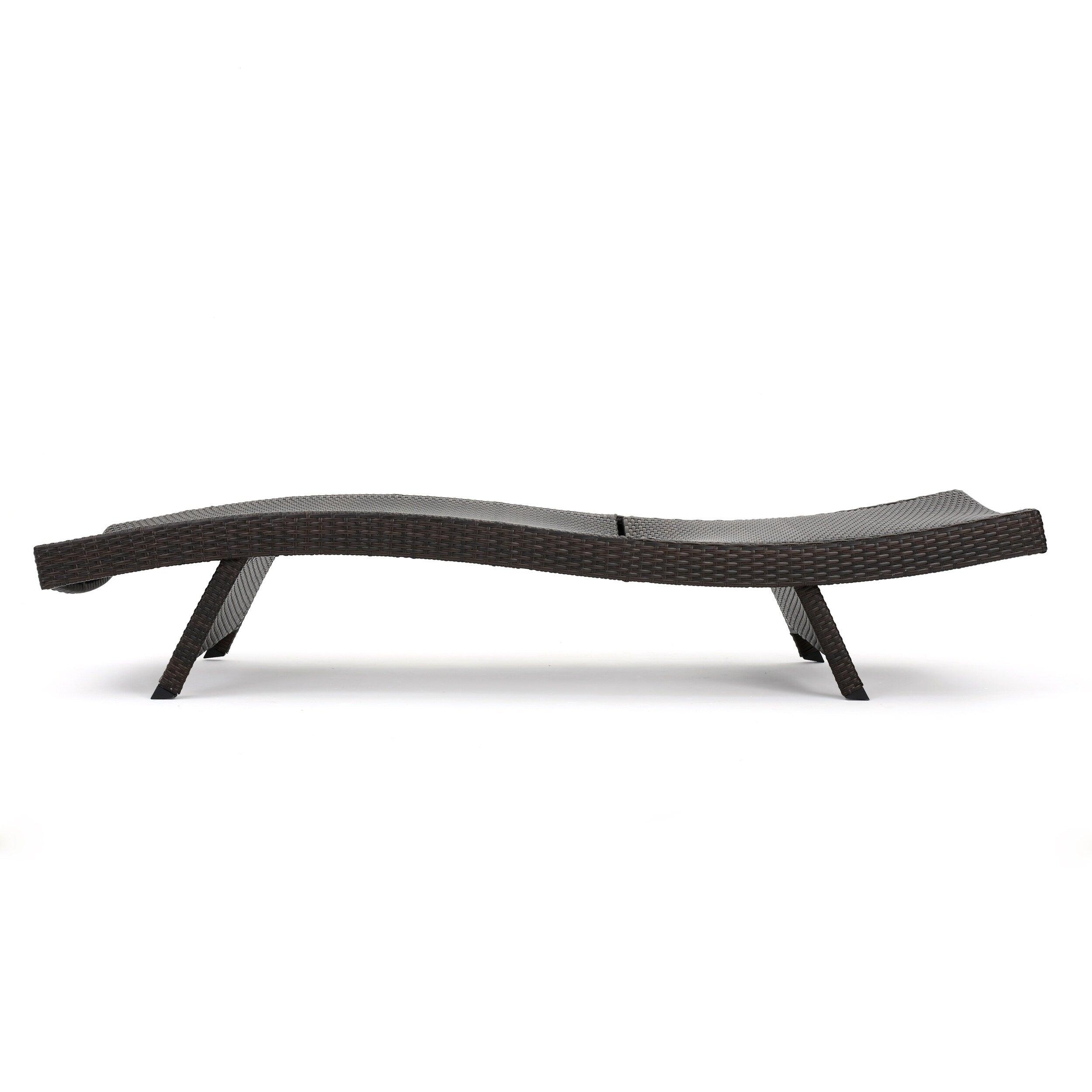Ensemble de chaises longues d'extérieur en osier Roomfitters, chaises longues inclinables réglables, rotin résistant aux intempéries