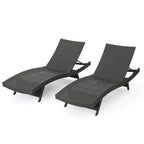Ensemble de chaises longues d'extérieur en osier Roomfitters, chaises longues inclinables réglables, rotin résistant aux intempéries