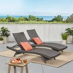 Ensemble de chaises longues d'extérieur en osier Roomfitters, chaises longues inclinables réglables, rotin résistant aux intempéries