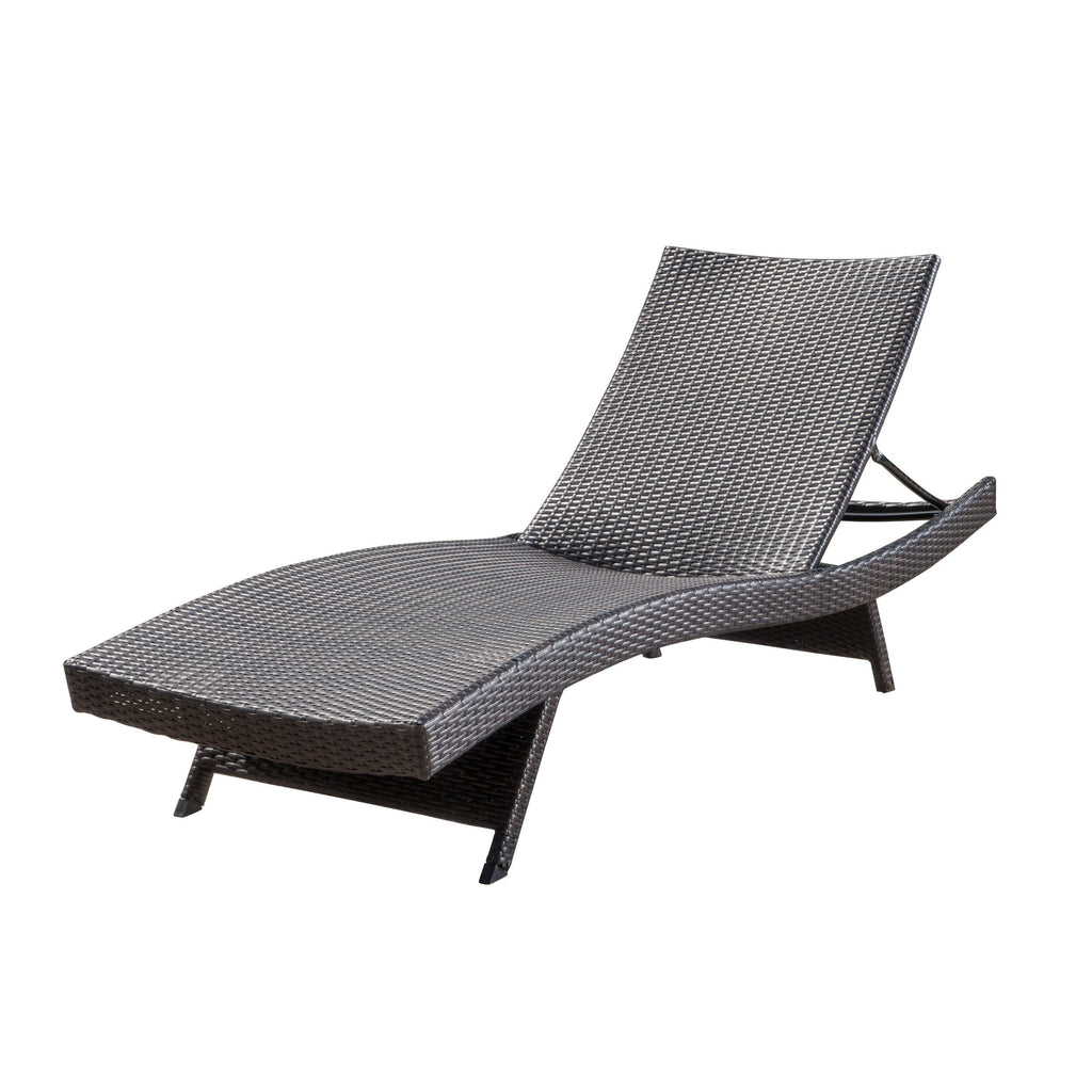 Ensemble de chaises longues d'extérieur en osier Roomfitters, chaises longues inclinables réglables, rotin résistant aux intempéries