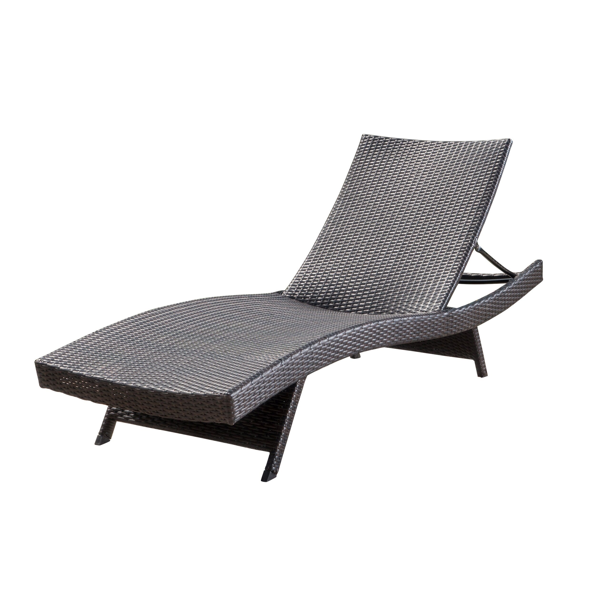 Ensemble de chaises longues d'extérieur en osier Roomfitters, chaises longues inclinables réglables, rotin résistant aux intempéries