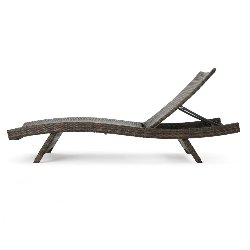 Ensemble de chaises longues d'extérieur en osier Roomfitters, chaises longues inclinables réglables, rotin résistant aux intempéries