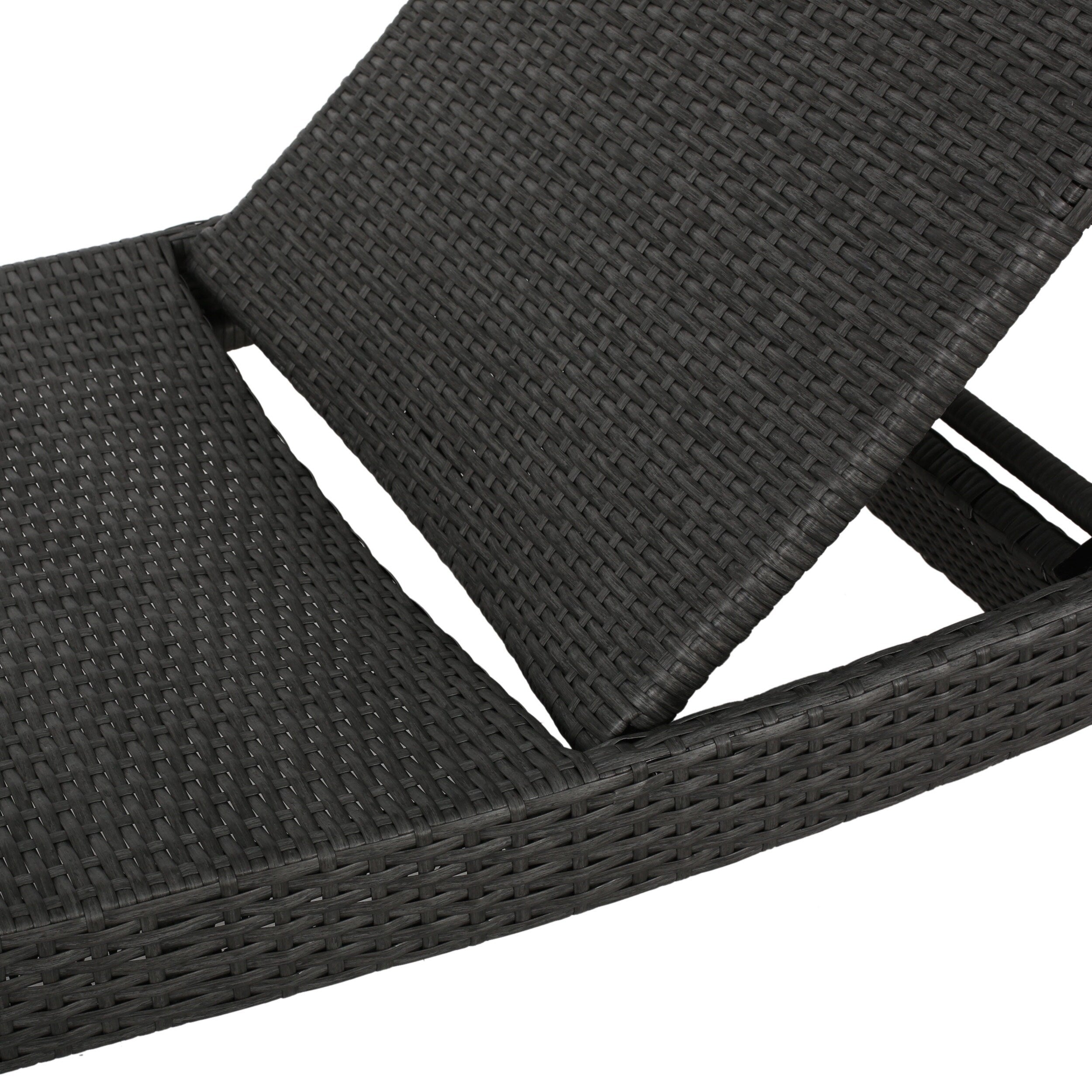 Ensemble de chaises longues d'extérieur en osier Roomfitters, chaises longues inclinables réglables, rotin résistant aux intempéries