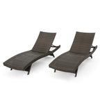 Ensemble de chaises longues d'extérieur en osier Roomfitters, chaises longues inclinables réglables, rotin résistant aux intempéries