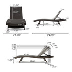 Ensemble de chaises longues d'extérieur en osier Roomfitters, chaises longues inclinables réglables, rotin résistant aux intempéries
