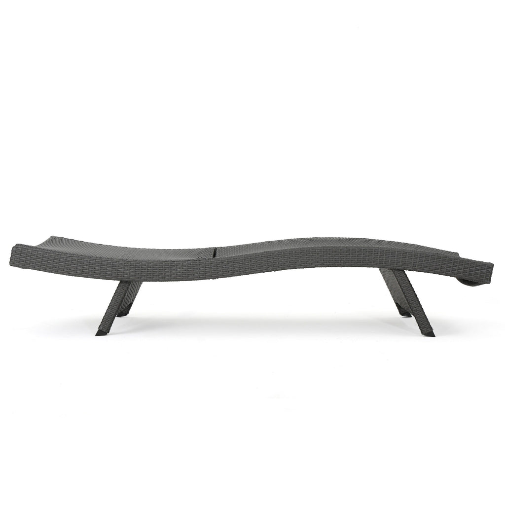 Ensemble de chaises longues d'extérieur en osier Roomfitters, chaises longues inclinables réglables, rotin résistant aux intempéries