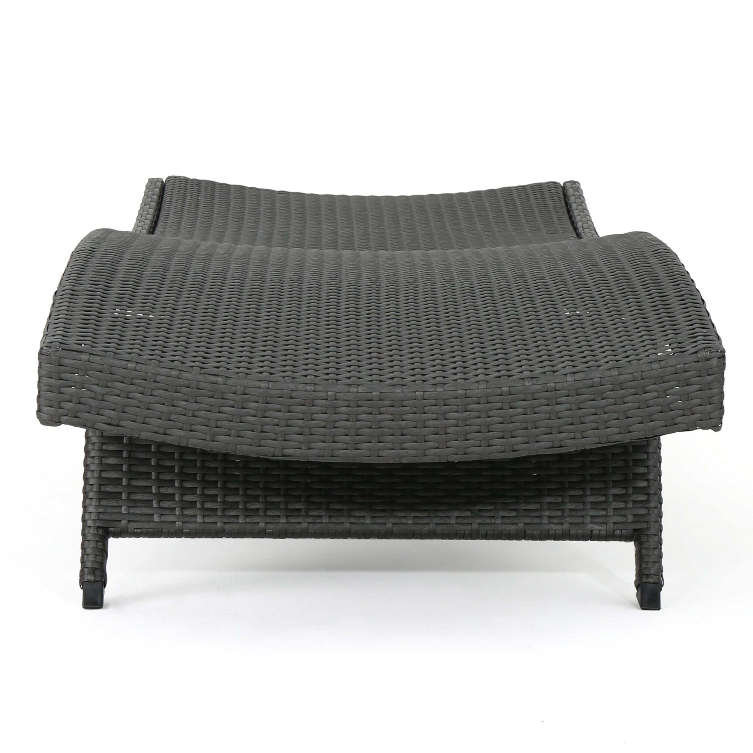 Ensemble de chaises longues d'extérieur en osier Roomfitters, chaises longues inclinables réglables, rotin résistant aux intempéries