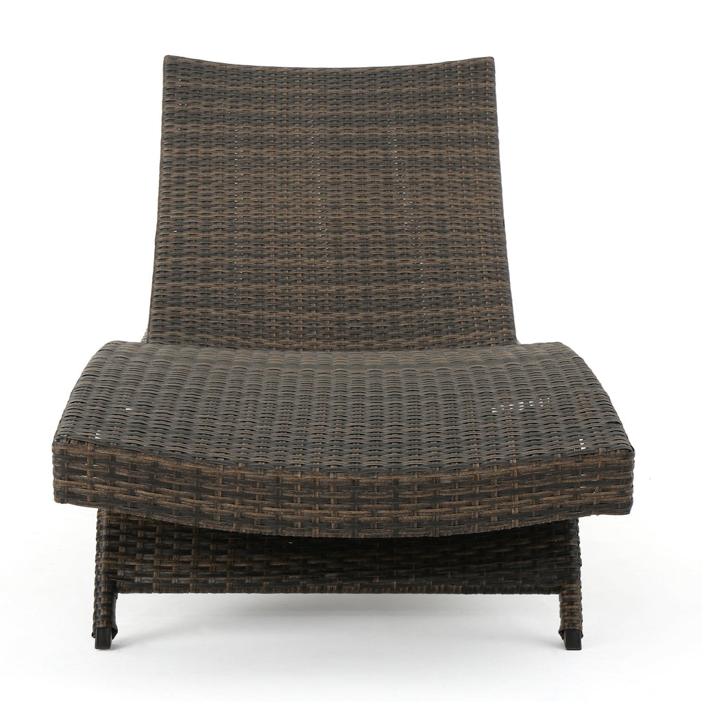Ensemble de chaises longues d'extérieur en osier Roomfitters, chaises longues inclinables réglables, rotin résistant aux intempéries