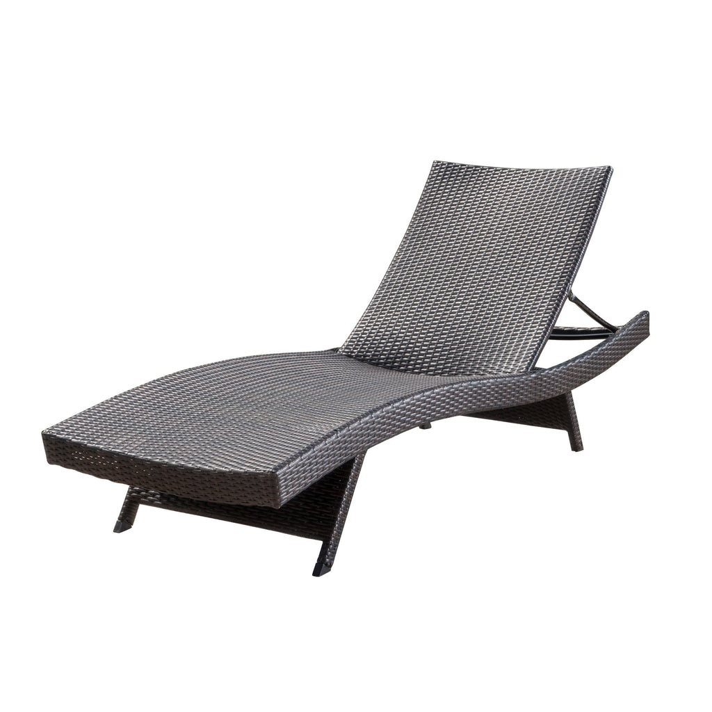 Ensemble de chaises longues d'extérieur en osier Roomfitters, chaises longues inclinables réglables, rotin résistant aux intempéries
