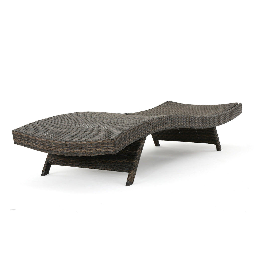 Ensemble de chaises longues d'extérieur en osier Roomfitters, chaises longues inclinables réglables, rotin résistant aux intempéries