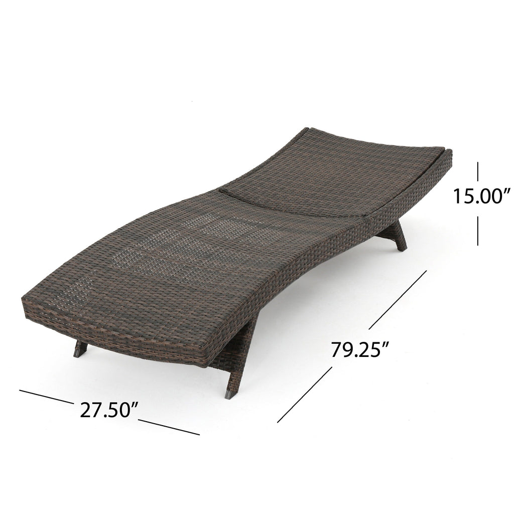 Ensemble de chaises longues d'extérieur en osier Roomfitters, chaises longues inclinables réglables, rotin résistant aux intempéries