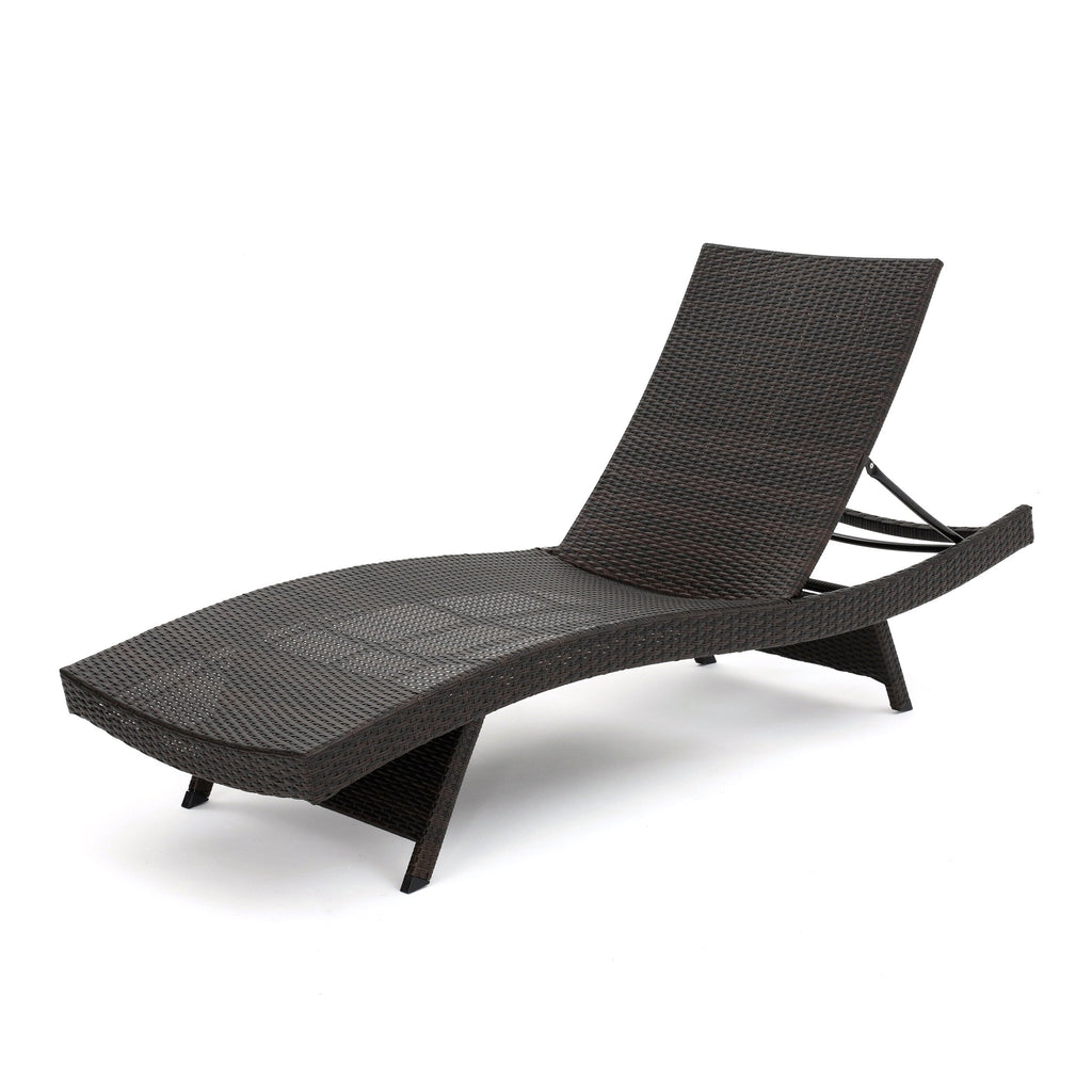 Ensemble de chaises longues d'extérieur en osier Roomfitters, chaises longues inclinables réglables, rotin résistant aux intempéries