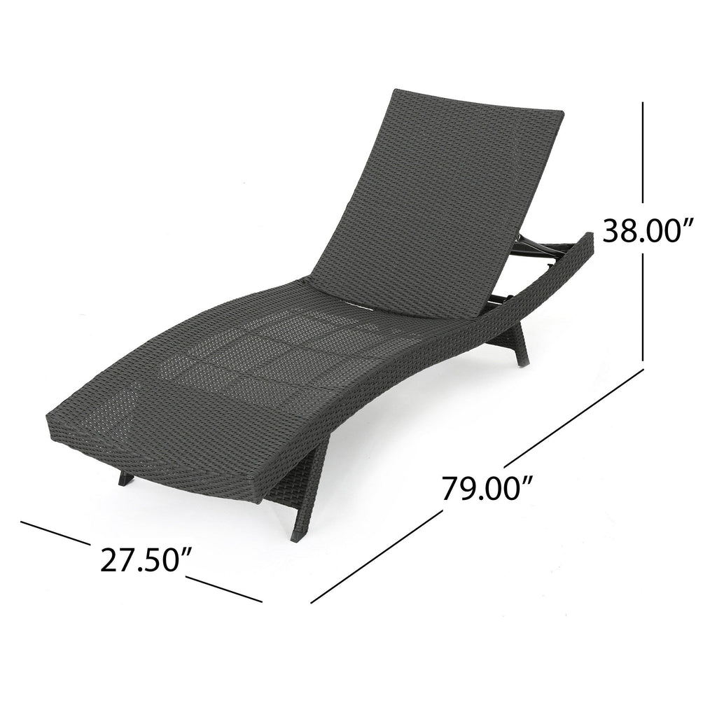 Ensemble de chaises longues d'extérieur en osier Roomfitters, chaises longues inclinables réglables, rotin résistant aux intempéries