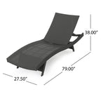 Ensemble de chaises longues d'extérieur en osier Roomfitters, chaises longues inclinables réglables, rotin résistant aux intempéries
