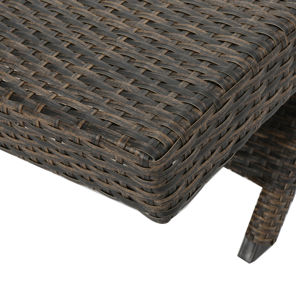 Ensemble de chaises longues d'extérieur en osier Roomfitters, chaises longues inclinables réglables, rotin résistant aux intempéries