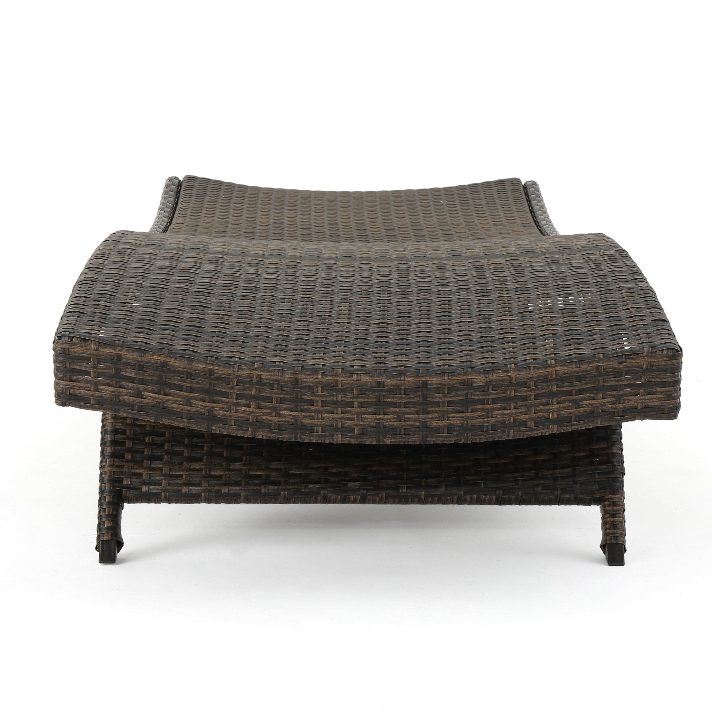 Ensemble de chaises longues d'extérieur en osier Roomfitters, chaises longues inclinables réglables, rotin résistant aux intempéries