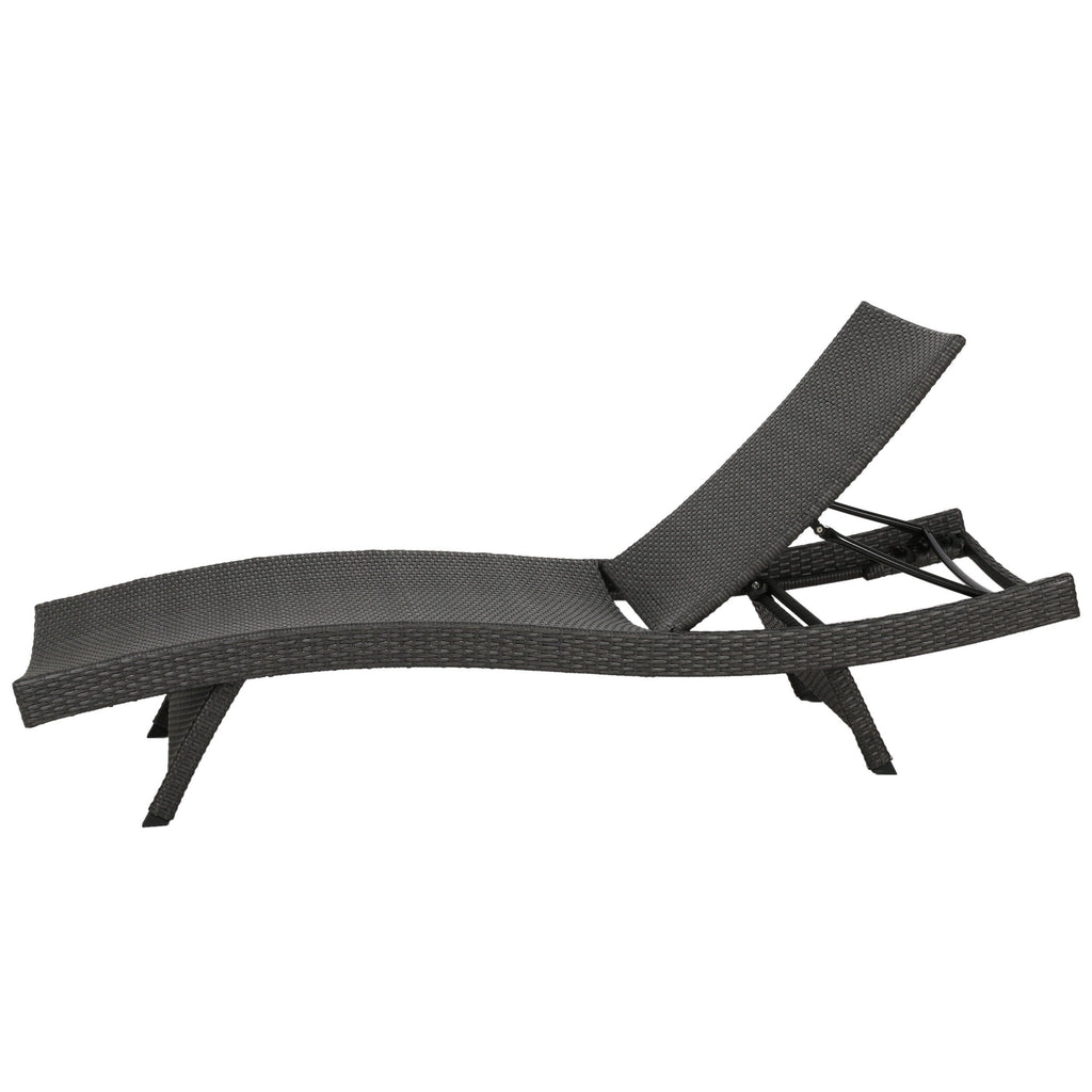 Ensemble de chaises longues d'extérieur en osier Roomfitters, chaises longues inclinables réglables, rotin résistant aux intempéries