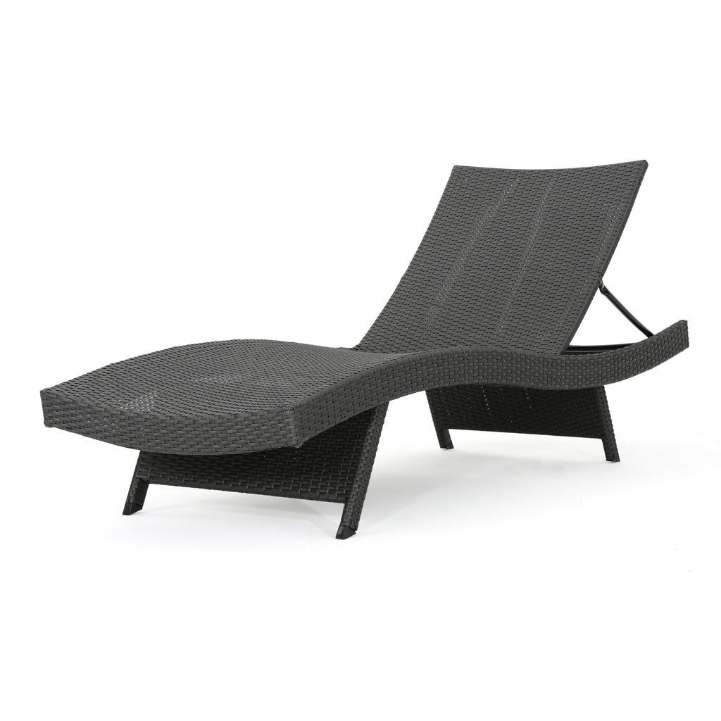 Ensemble de chaises longues d'extérieur en osier Roomfitters, chaises longues inclinables réglables, rotin résistant aux intempéries