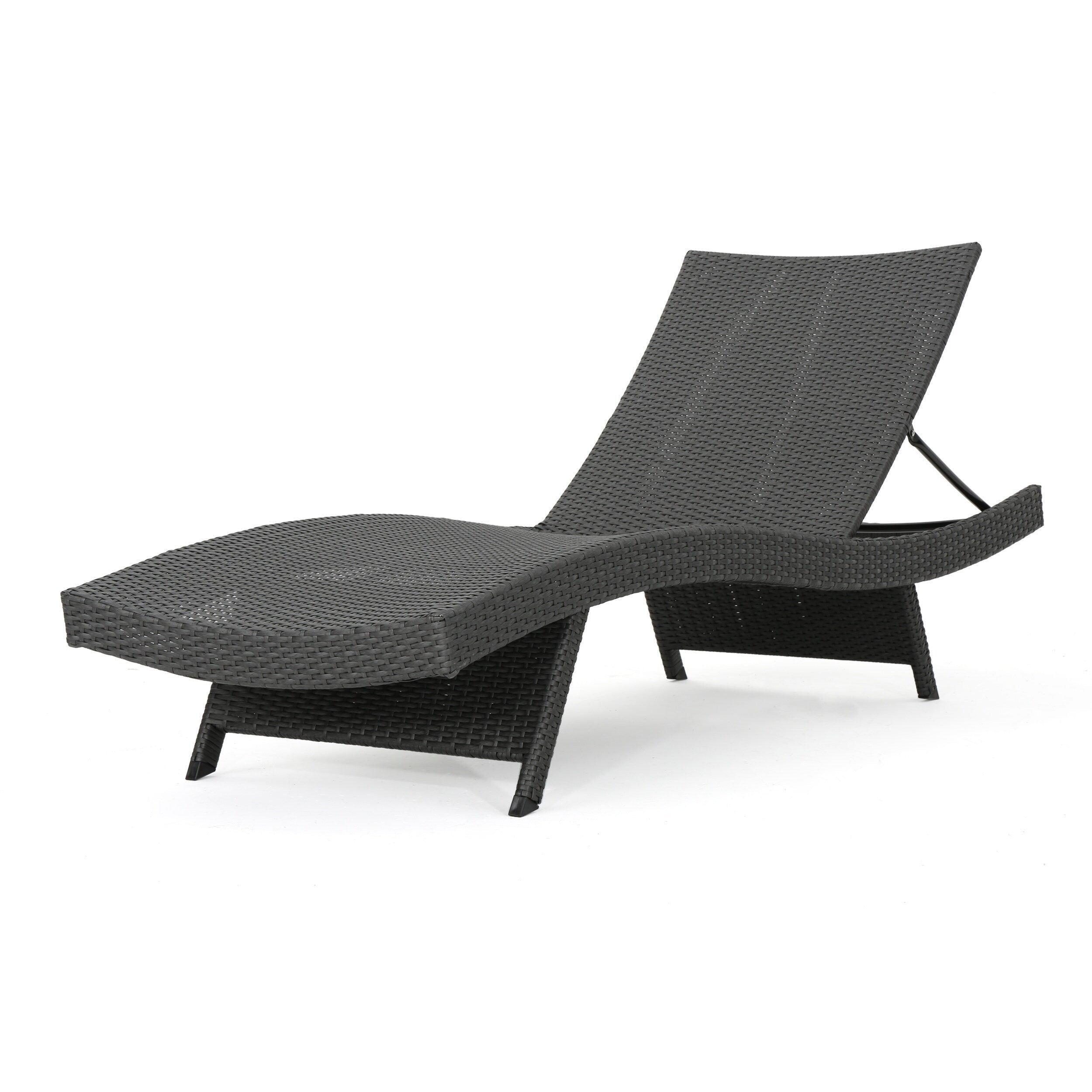 Ensemble de chaises longues d'extérieur en osier Roomfitters, chaises longues inclinables réglables, rotin résistant aux intempéries