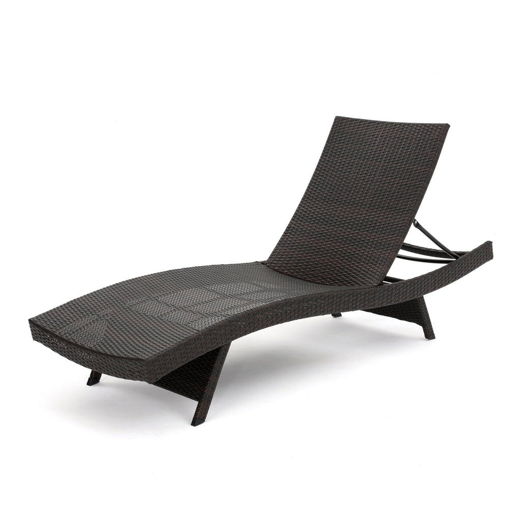 Ensemble de chaises longues d'extérieur en osier Roomfitters, chaises longues inclinables réglables, rotin résistant aux intempéries