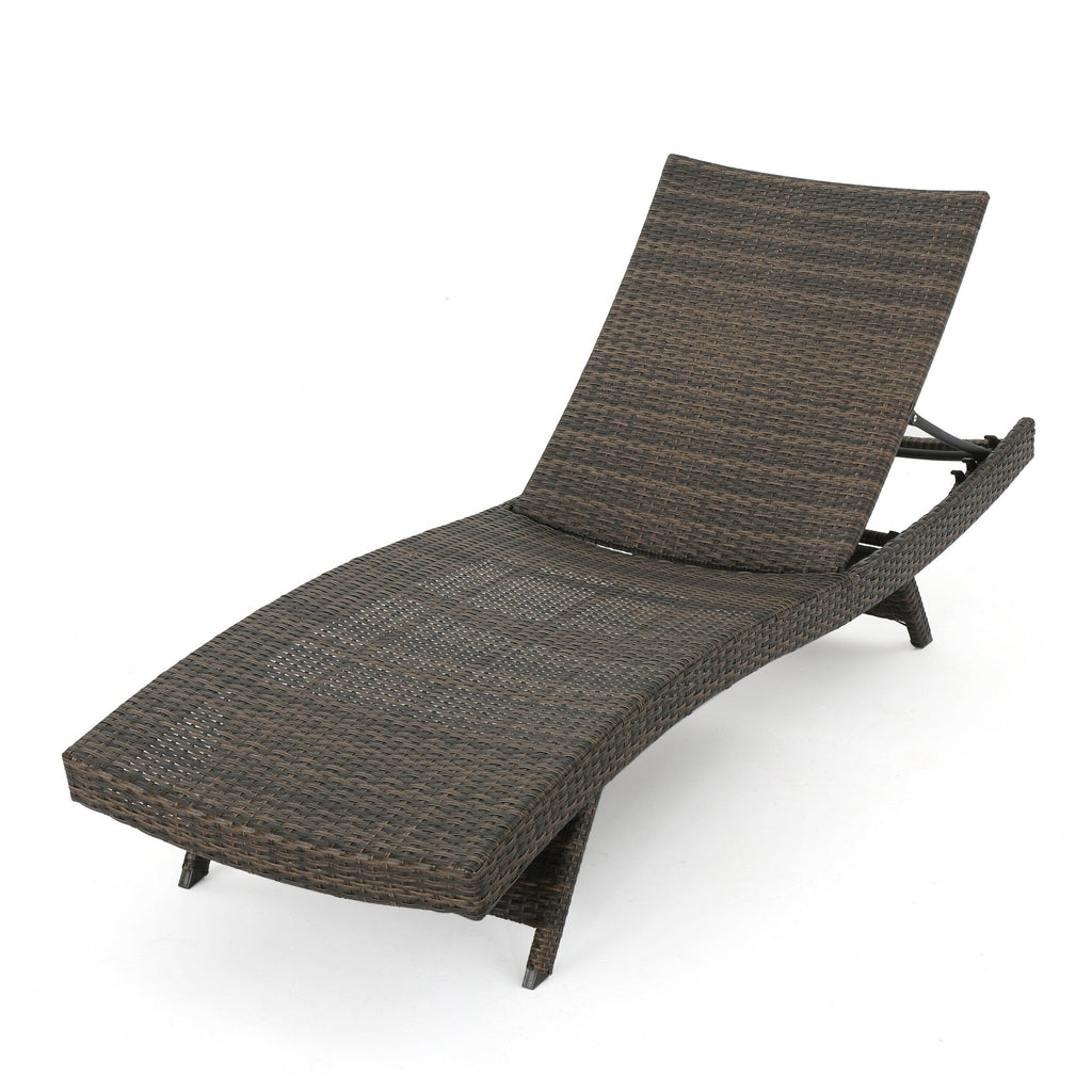 Ensemble de chaises longues d'extérieur en osier Roomfitters, chaises longues inclinables réglables, rotin résistant aux intempéries