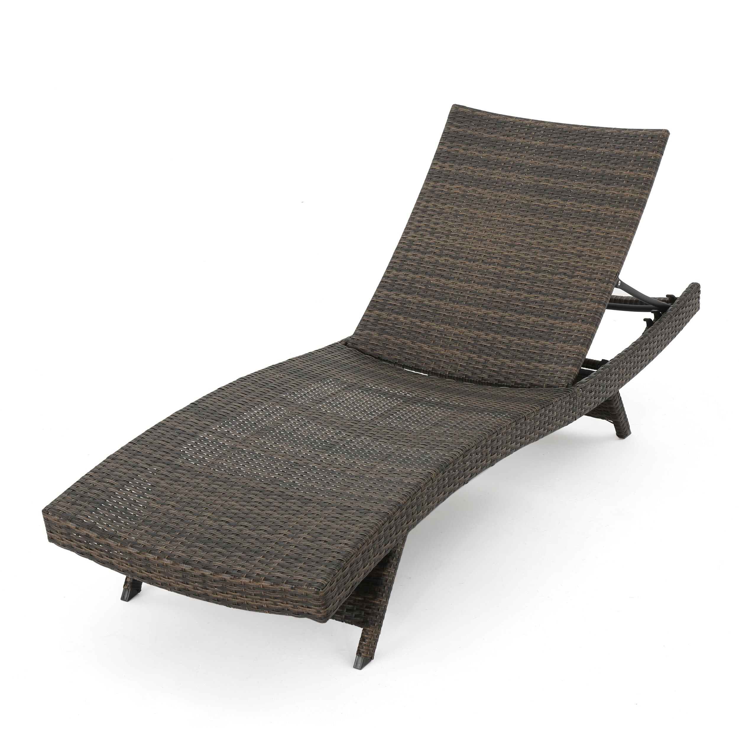 Ensemble de chaises longues d'extérieur en osier Roomfitters, chaises longues inclinables réglables, rotin résistant aux intempéries