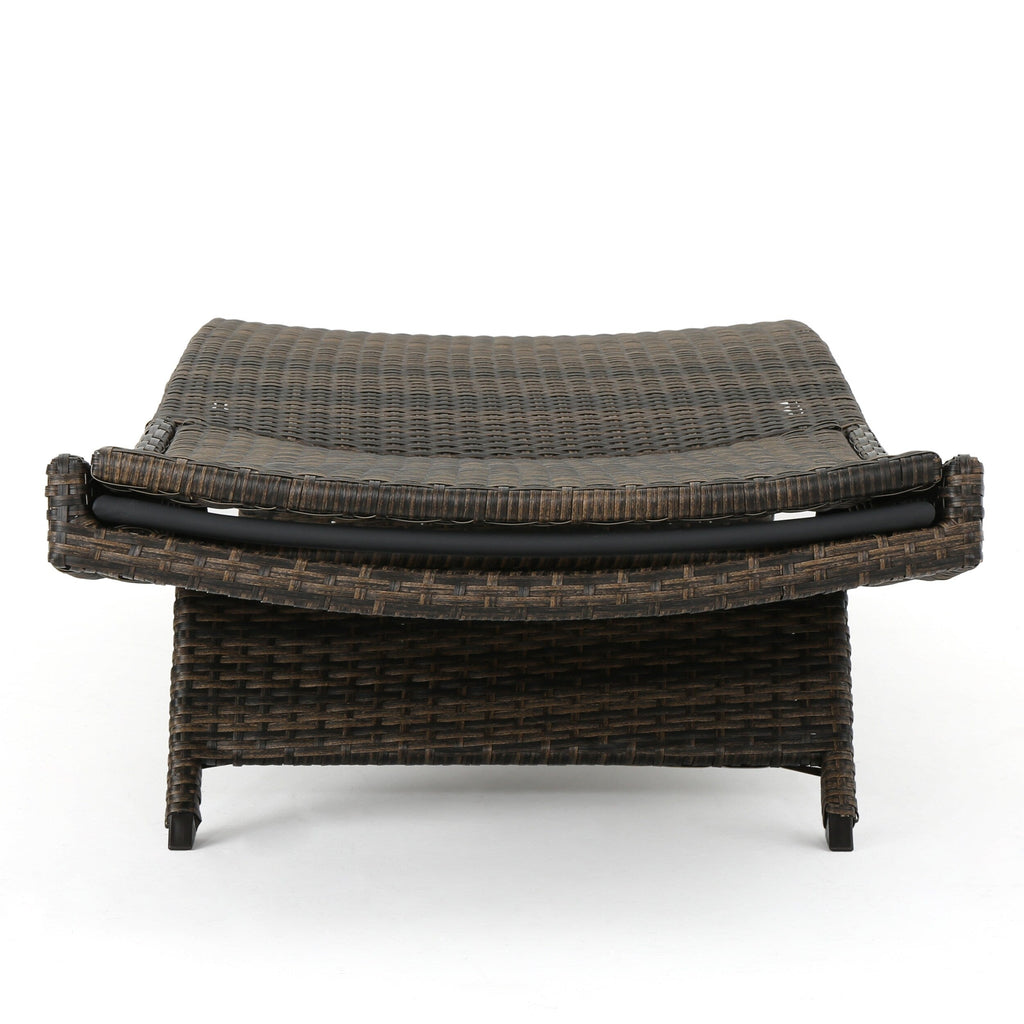 Ensemble de chaises longues d'extérieur en osier Roomfitters, chaises longues inclinables réglables, rotin résistant aux intempéries