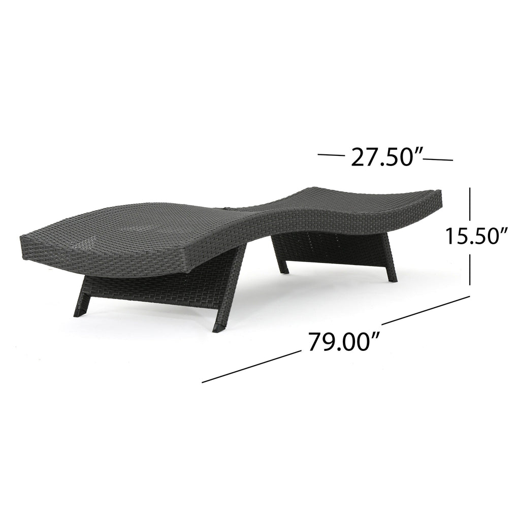 Ensemble de chaises longues d'extérieur en osier Roomfitters, chaises longues inclinables réglables, rotin résistant aux intempéries