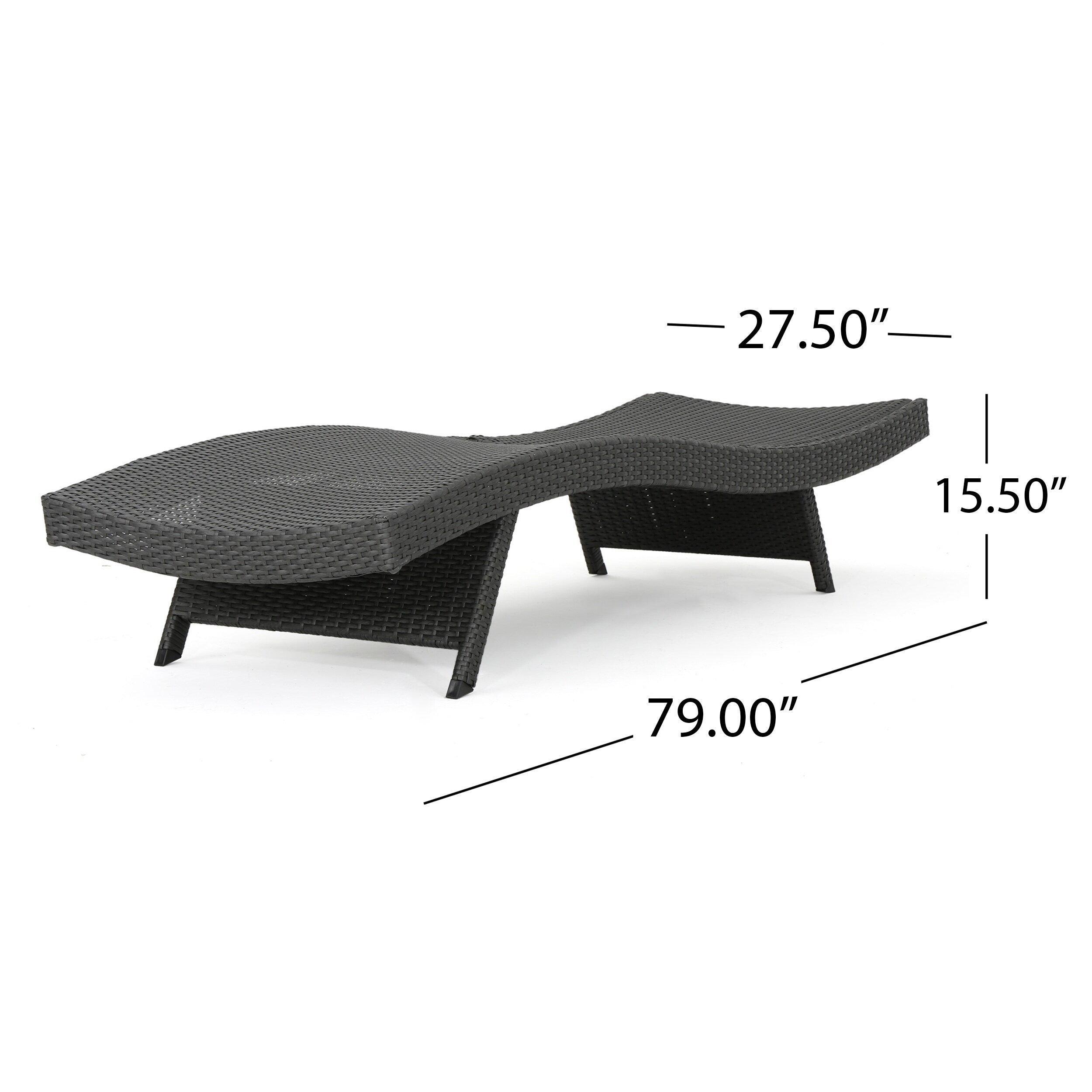 Ensemble de chaises longues d'extérieur en osier Roomfitters, chaises longues inclinables réglables, rotin résistant aux intempéries