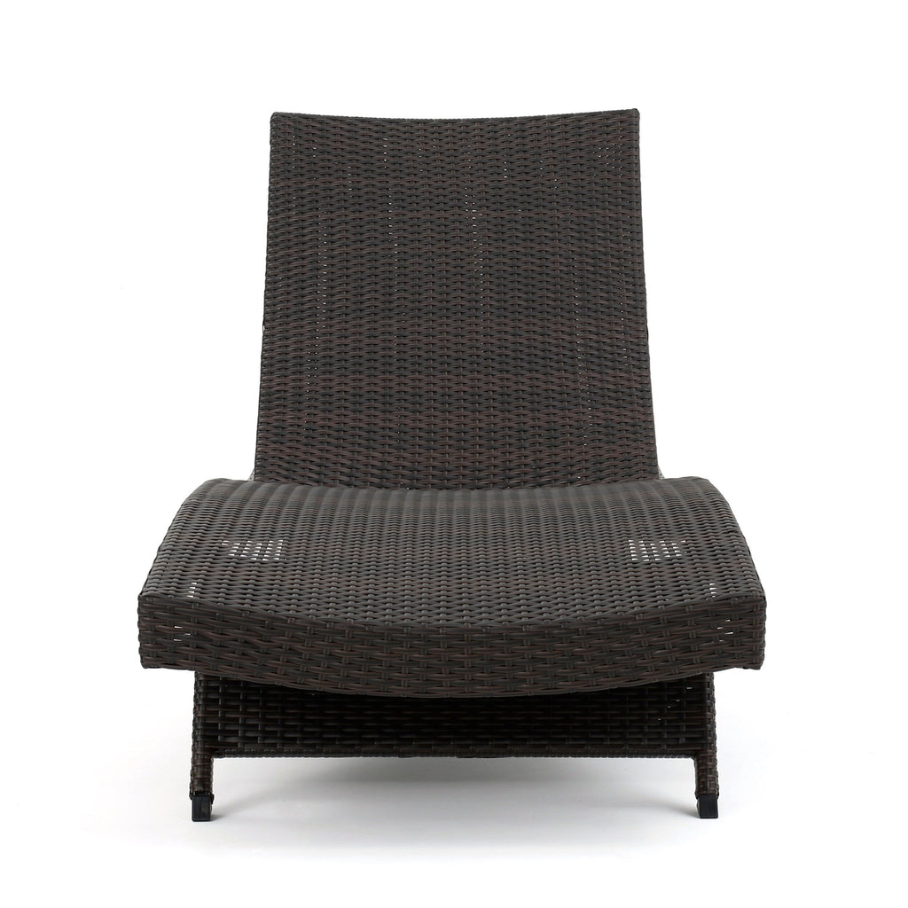Ensemble de chaises longues d'extérieur en osier Roomfitters, chaises longues inclinables réglables, rotin résistant aux intempéries