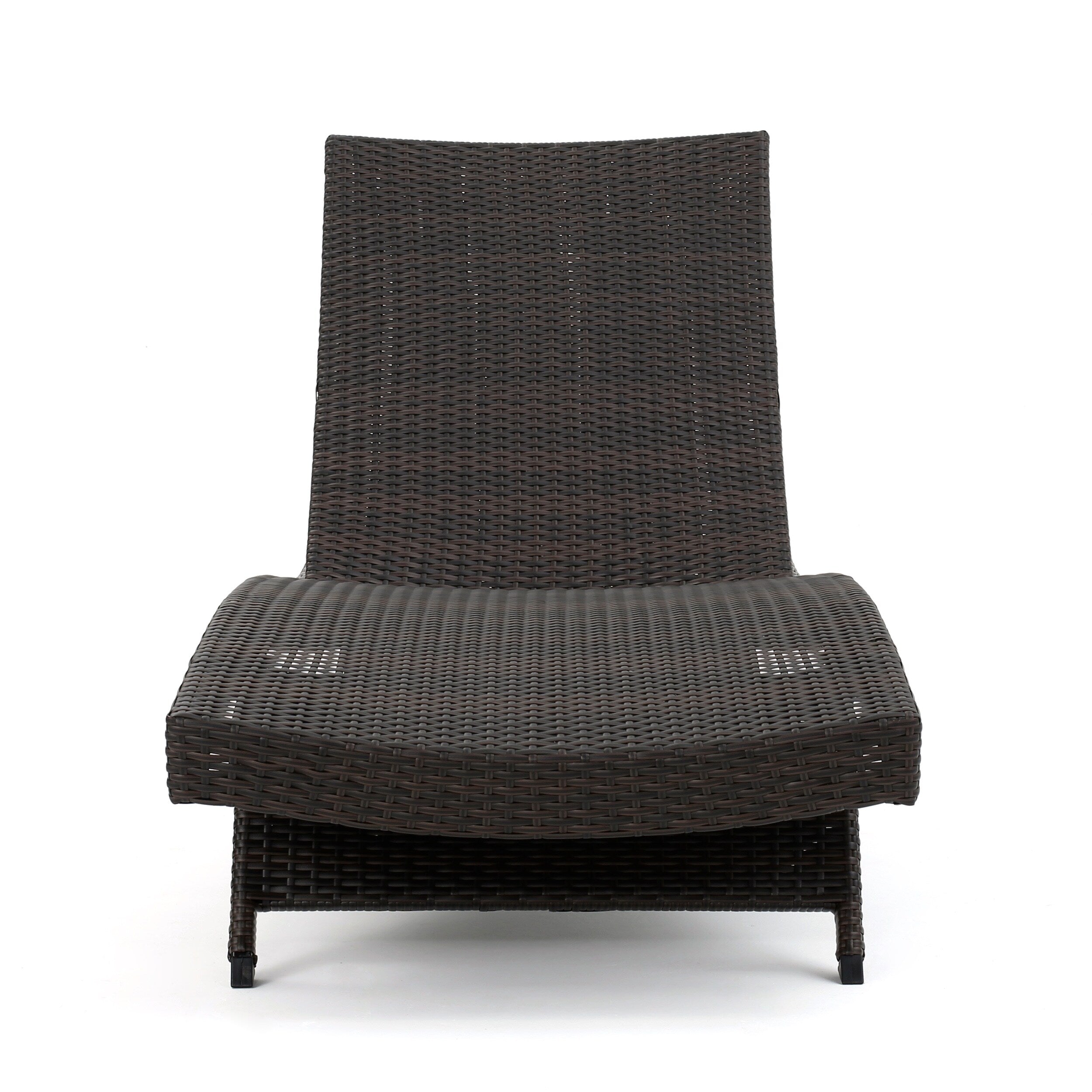 Ensemble de chaises longues d'extérieur en osier Roomfitters, chaises longues inclinables réglables, rotin résistant aux intempéries