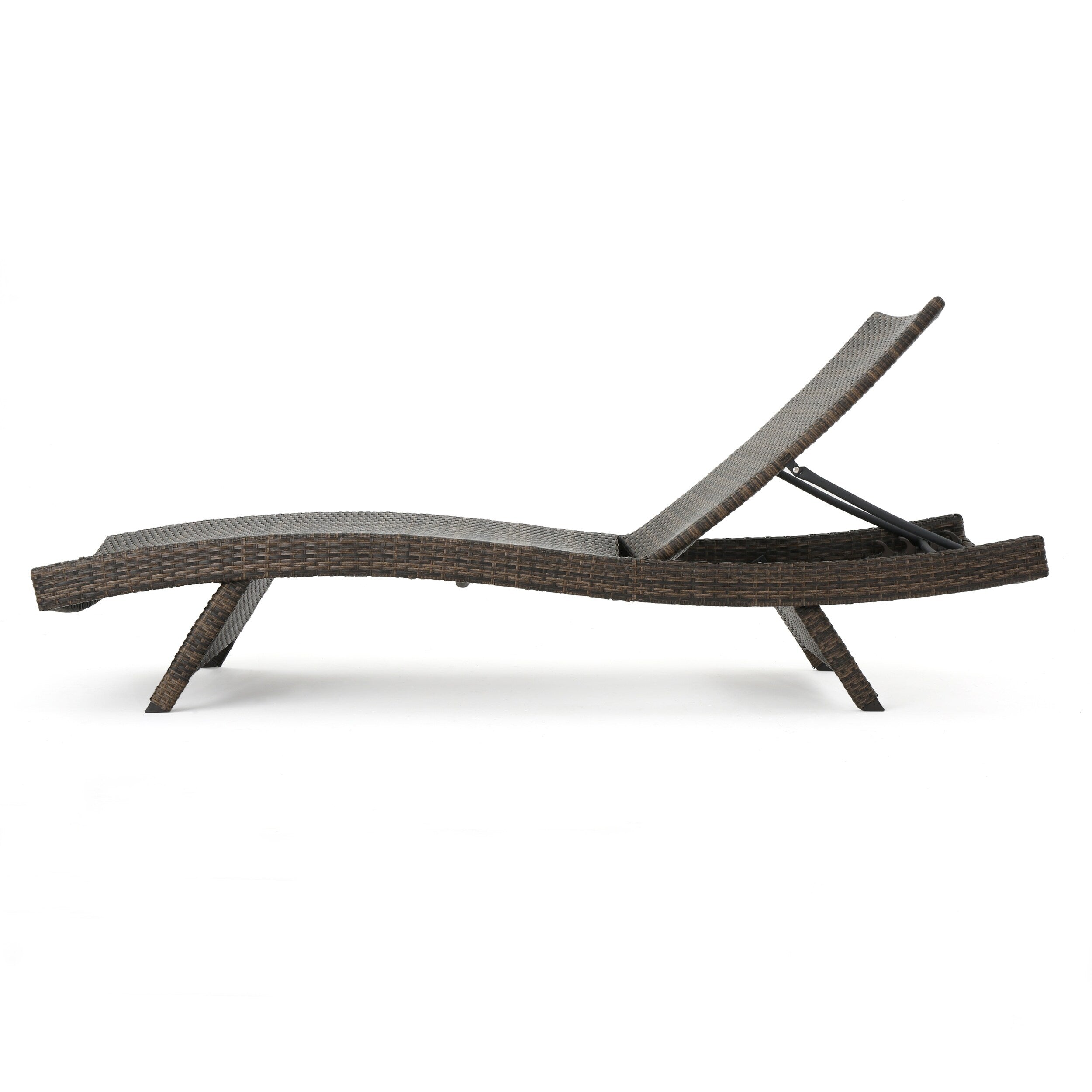 Ensemble de chaises longues d'extérieur en osier Roomfitters, chaises longues inclinables réglables, rotin résistant aux intempéries