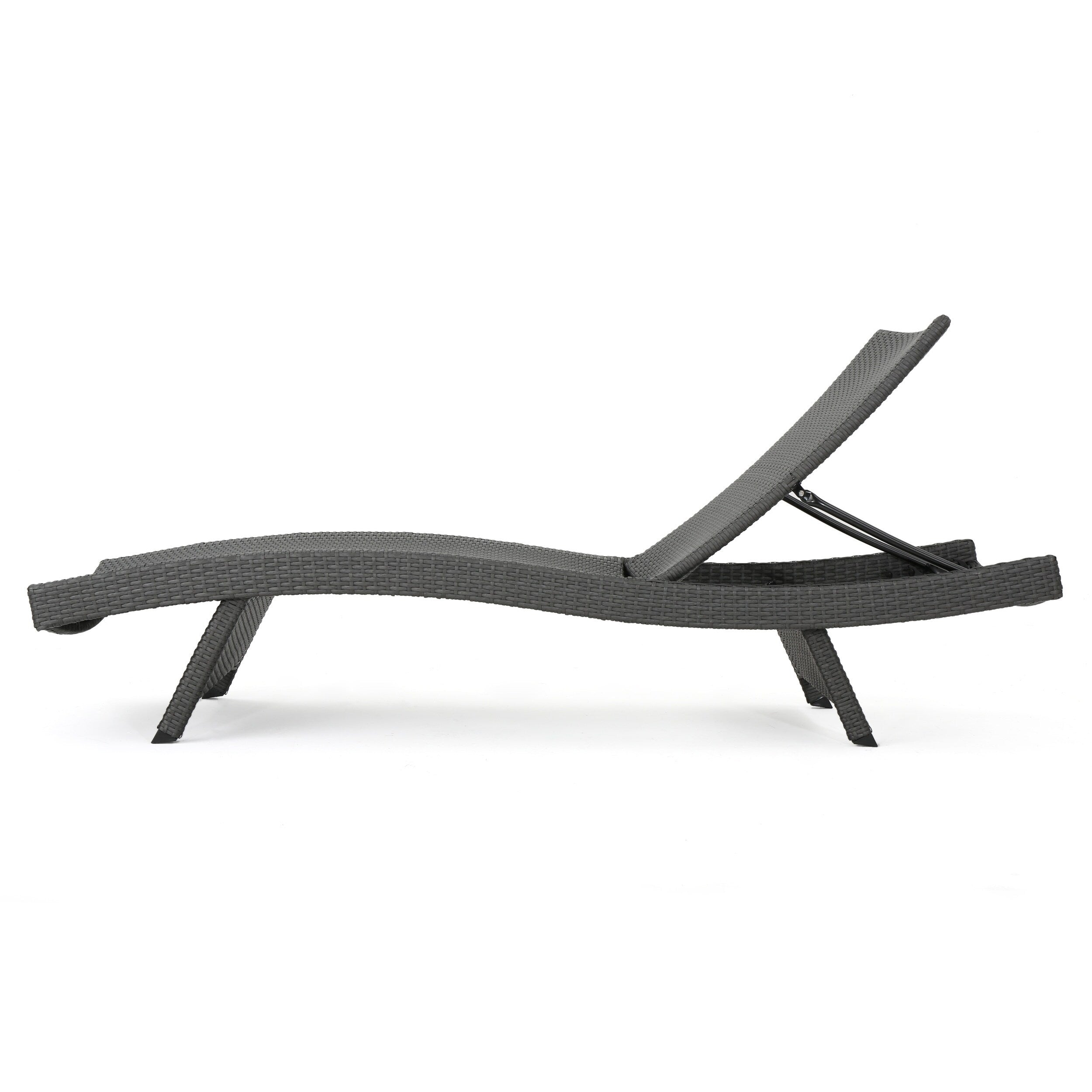 Ensemble de chaises longues d'extérieur en osier Roomfitters, chaises longues inclinables réglables, rotin résistant aux intempéries
